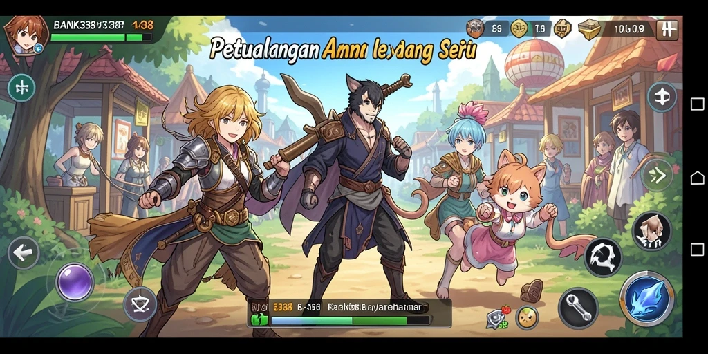 Tampilan gameplay menarik dari BANK338 dengan karakter anime yang beraksi.