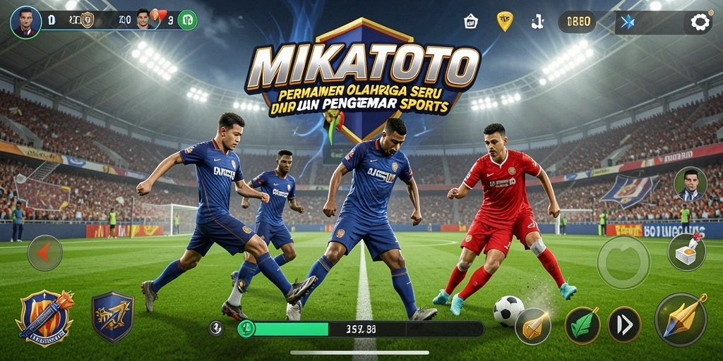 Screenshot gameplay MIKATOTO menampilkan aksi seru dari pertandingan olahraga.