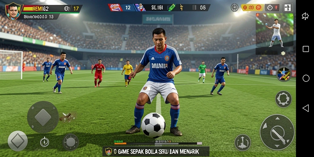 Tampilan seru dari gameplay sepak bola REMI62.
